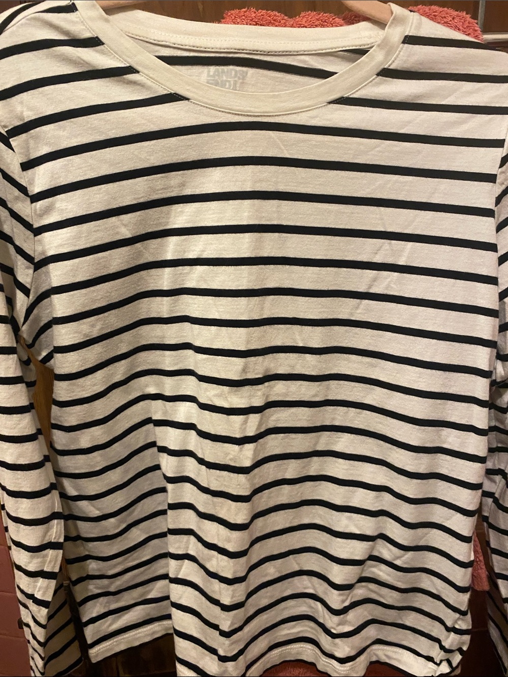 Women’s Classic Black & White Striped Long-Sleeve Shirt
